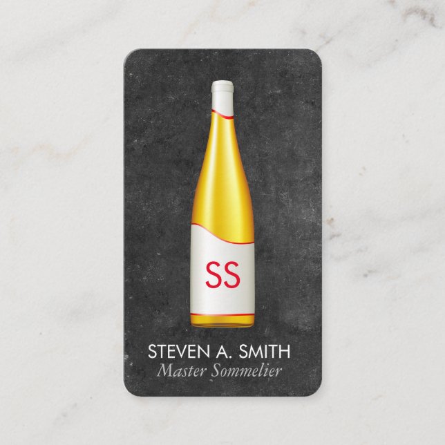 Wine Bottle Slate Business Card (Front)
