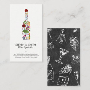 Wine bottle   Vineyard   Cheeses Business Card