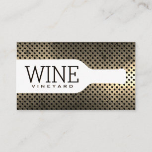 Wine Bottle Vintage Metal Perforated Background Business Card