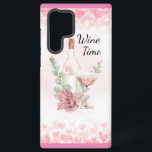 Wine Bottle & Wine Glass Wine Time Samsung Galaxy Case<br><div class="desc">Wine Bottle & Wine Glass Wine Time</div>