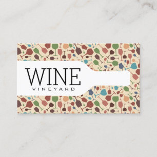 Wine Bottle   Wine Glasses Pattern Business Card
