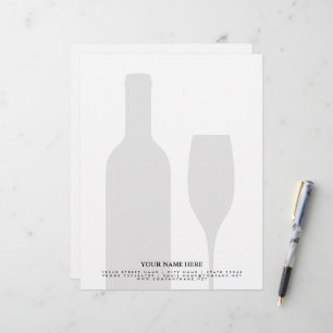 Wine bottle winery vineyard letterhead template