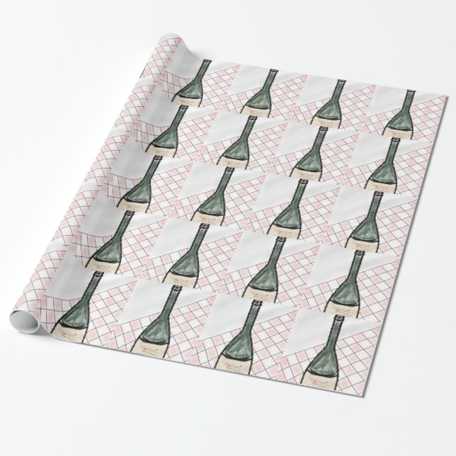 Wine Bottle Wrapping Paper (Unrolled)