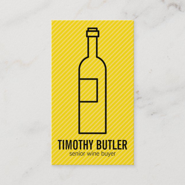 Wine Bottle | Yellow Business Card (Front)