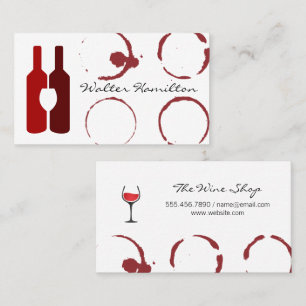 Wine Bottles and Glass   Wine Stains Business Card