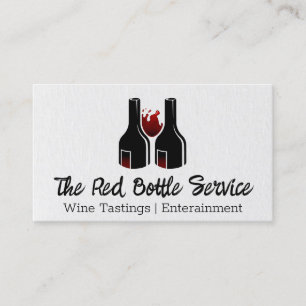 Wine Bottles and Glass   Winery Business Card