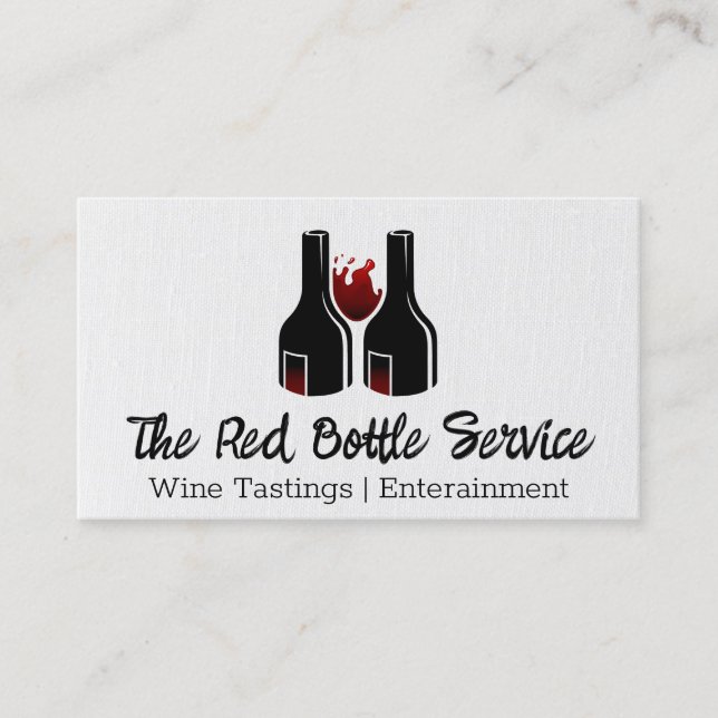 Wine Bottles and Glass | Winery Business Card (Front)