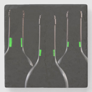 Wine Bottles Black Stone Beverage Coaster