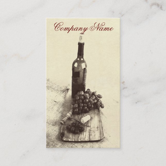 Wine bottles business card template (Front)