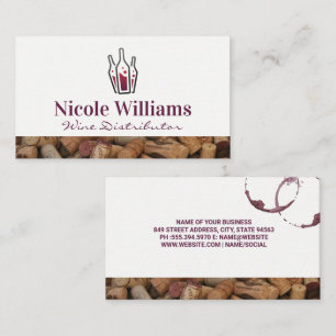 Wine Bottles   Corks Business Card