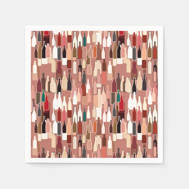 Wine bottles, earth colours, terra cotta backgroun napkin (Front)