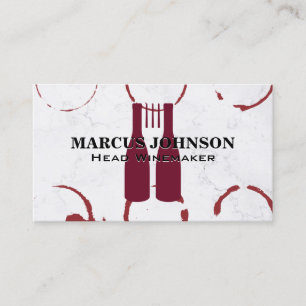 Wine Bottles Fork Logo Vineyard Business Card