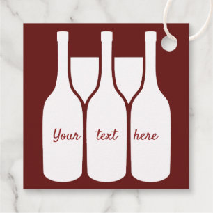 Wine Bottles Glasses Favour Card Tags