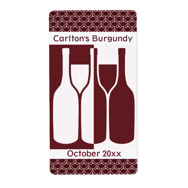 Wine Bottles Glasses Image Wine Label (Front)