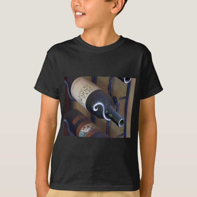 Wine Bottles In A Rack T-Shirt (Front)