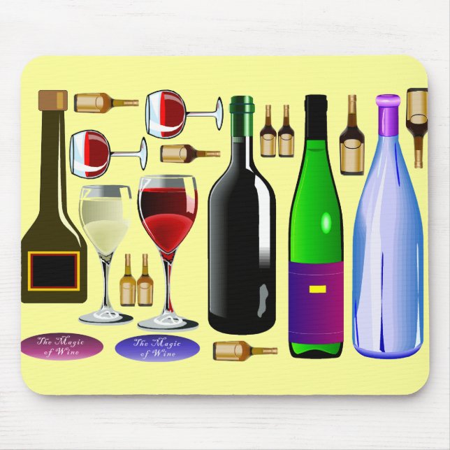 Wine bottles mouse mat (Front)