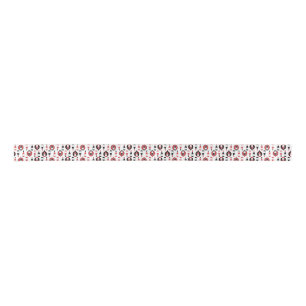 Wine bottles pattern red and black satin ribbon