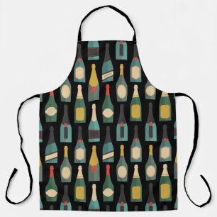 Wine Bottles Personalise Black Apron