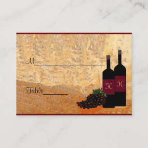 Wine Bottles Place Card Table Number  