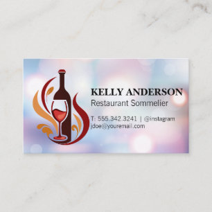 Wine Bottles Restaurant Catering Logo Business Card
