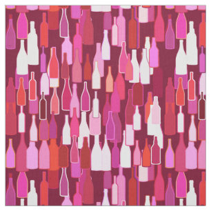 Wine bottles, shades of plum, burgundy background fabric