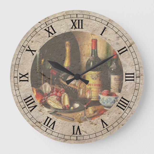 wine bottles wall clock (Front)