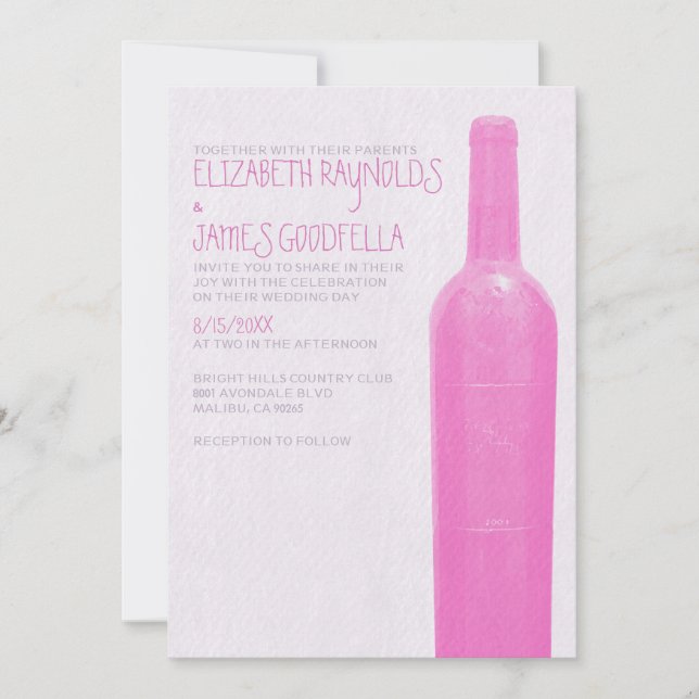 Wine Bottles Wedding Invitations (Front)
