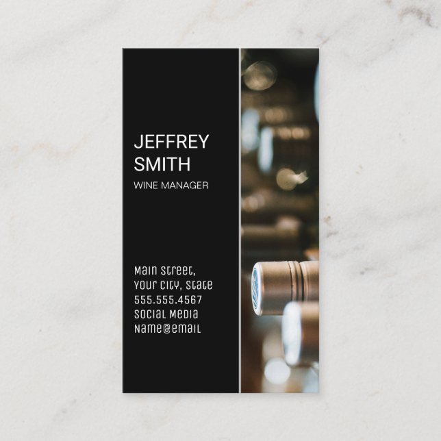 Wine Bottles | Wine Manager Business Card (Front)