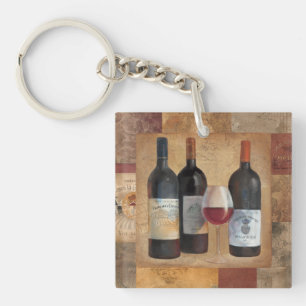 Wine Bottles with Glass Key Ring