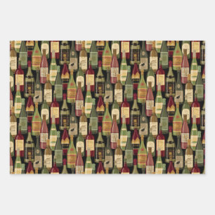 Wine Bottles Wrapping Paper Sheet