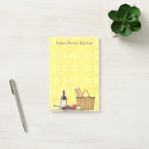 Wine, Bread & Oil Personalised Post-it Notes