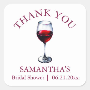 Wine Bridal Shower Gift Tags Sticker
