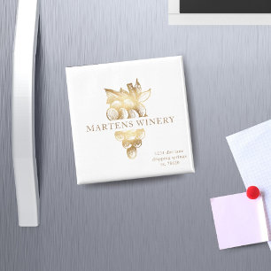 wine business winery gold grapes magnet