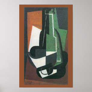 Wine Carafe Bottle by Juan Gris, Vintage Cubism Poster