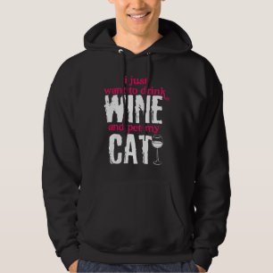 Wine Cat Cats Animal Pets Glass Hoodie