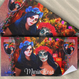 Wine, Catrinas, Flowers & Candles 1718 Beach Towel