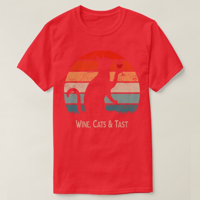 Wine Cats Tast T-Shirt (Design Front)