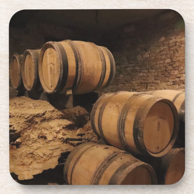 Wine Cave Barrels Coaster (Front)