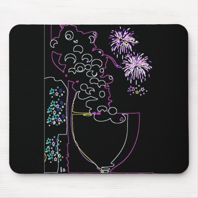 Wine Celebration in Neon-Mousepad Mouse Mat (Front)