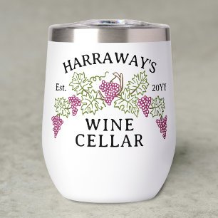 Wine Cellar Personalised Name   Grapes and Leaves