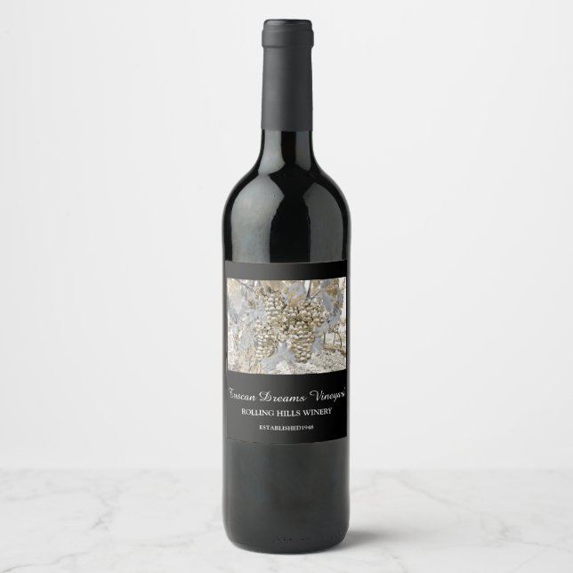 *~* Wine Cellar Vineyard Winery Grape Cluster AR21 Wine Label (Front)