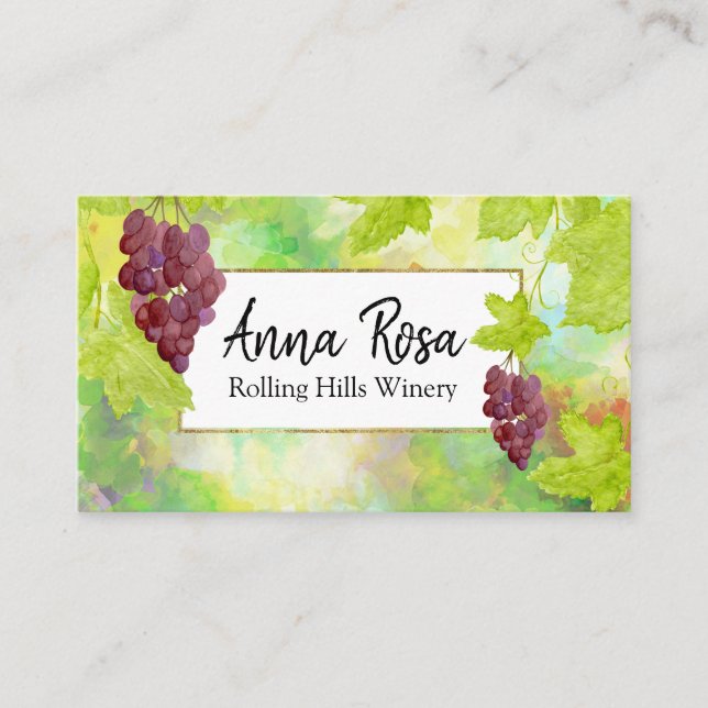 *~*  Wine Cellar Wine Grapes Vineyard Winery Business Card (Front)