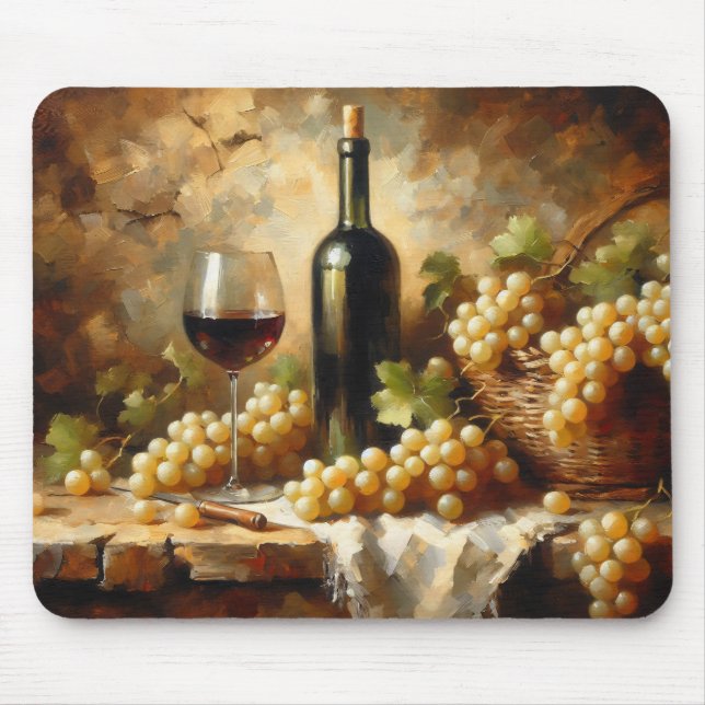 Wine Cellar Winery Grapes Still Life Mouse Mat (Front)