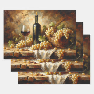 Wine Cellar Winery Grapes Still Life Wrapping Paper Sheet