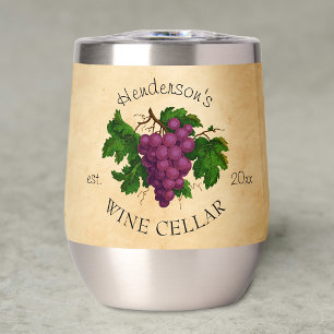 Wine Cellar with Grapes Personalised Name Vintage