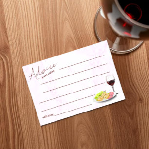 Wine & Charcuterie Bridal Shower Advice Card