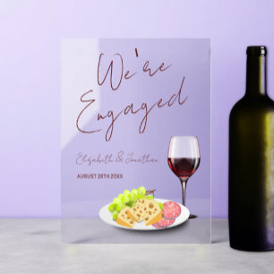 Wine & Charcuterie Engagement Party Acrylic Sign