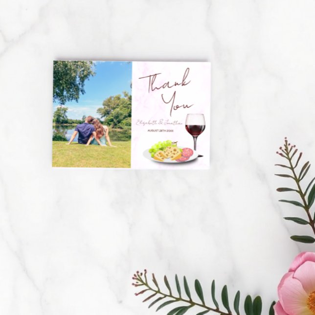 Wine & Charcuterie Engagement Party Thank You Card (Creator Uploaded)