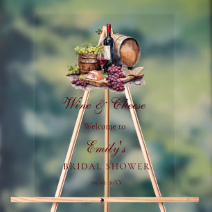 Wine & Cheese Bridal Shower welcome Sign
