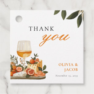 Wine & Cheese Engagement Party Favour Tags